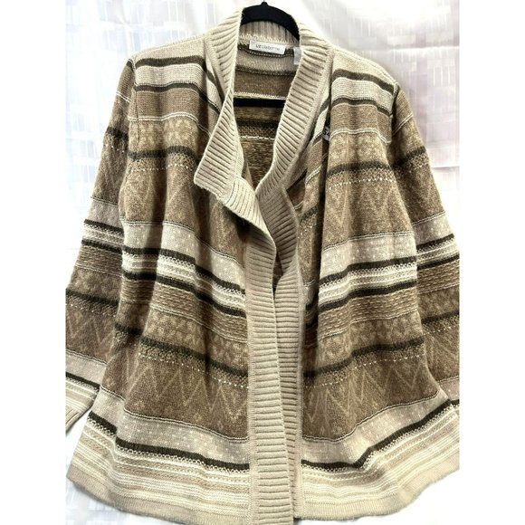 LIZ CLAIRBONE, Women CARDIGAN, long sleeve, COLOR BROWN, SIZE XL - Picture 8 of 13